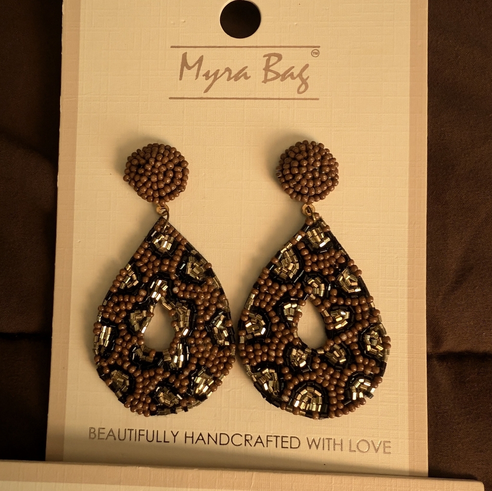 Myra bag beaded post earrings NEW